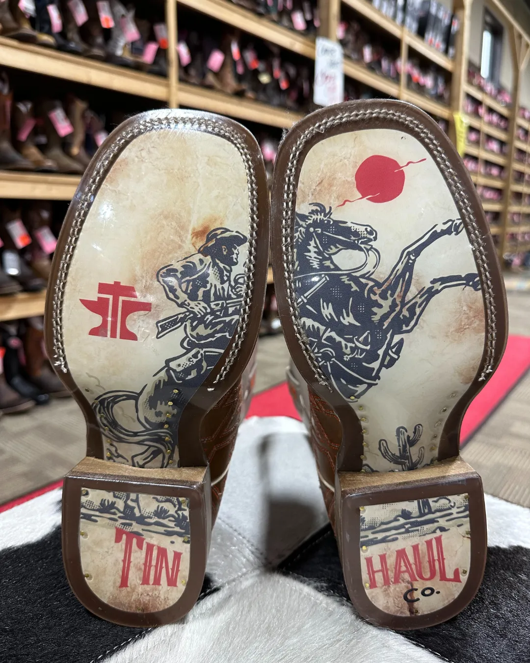 'Roper-Tin Haul' Men's 11" Anniversary Puzzler/Bucking Sole - Brown / Bronco