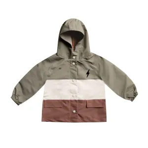 Rylee   Cru Rain Jacket - Olive Colorblock