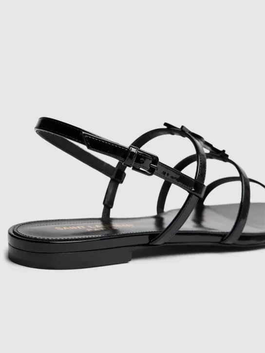 Saint Laurent   10mm Cassandra patent leather sandals 