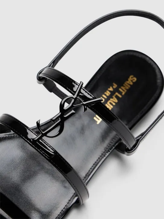 Saint Laurent   10mm Cassandra patent leather sandals 