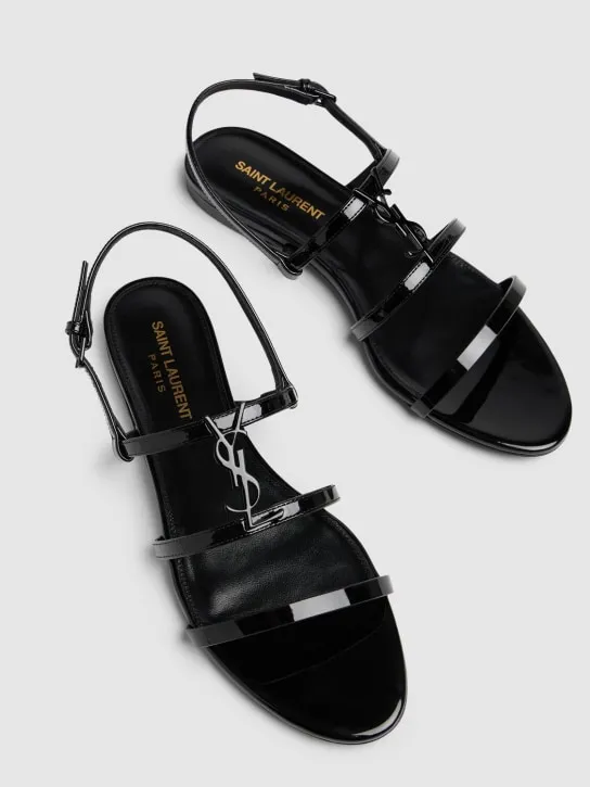 Saint Laurent   10mm Cassandra patent leather sandals 