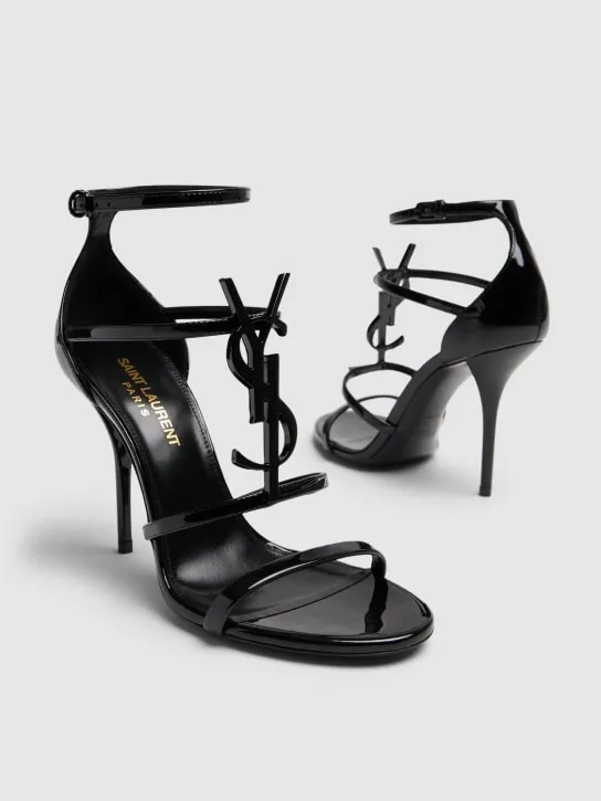 Saint Laurent   110mm Cassandra patent leather sandals 