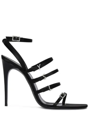 Saint Laurent   110mm Jerry crepe satin sandals 