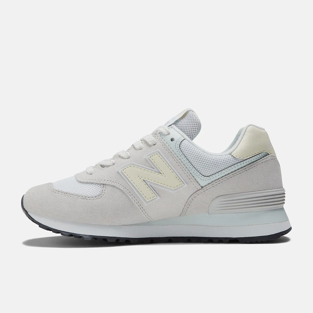 Scarpe Donna NEW BALANCE Sneakers 574 in Pelle colore Nimbus Cloud e Summer Fog