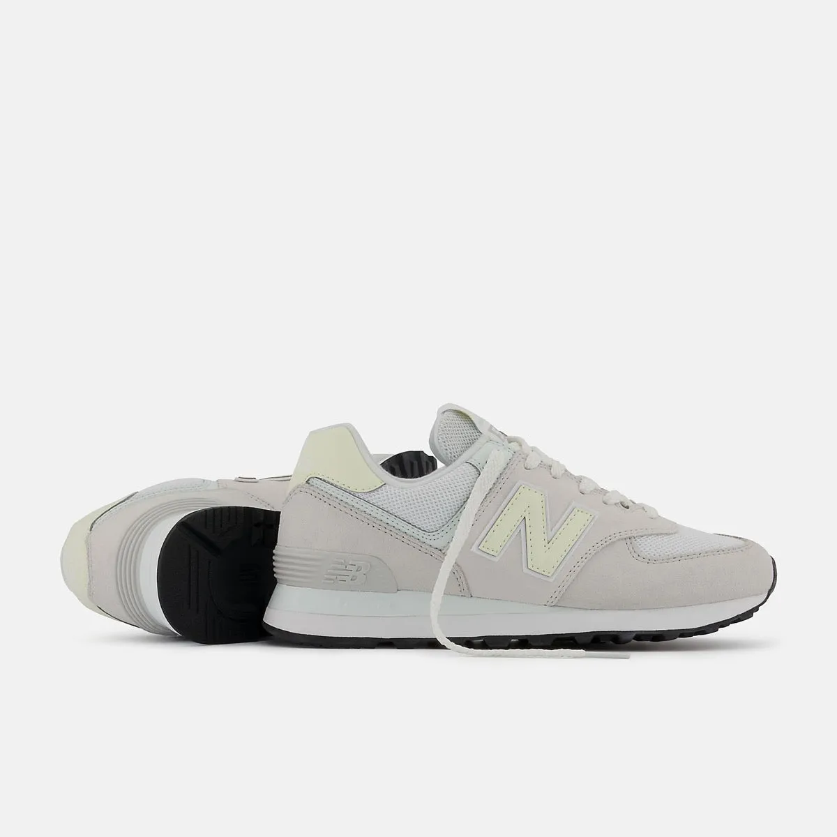 Scarpe Donna NEW BALANCE Sneakers 574 in Pelle colore Nimbus Cloud e Summer Fog