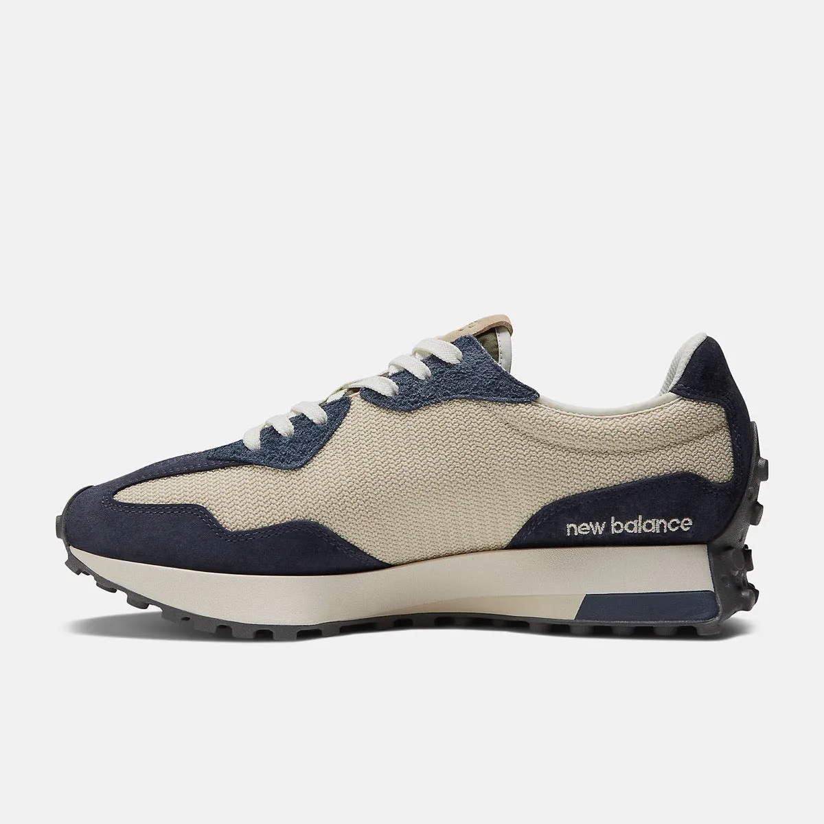 Scarpe Uomo NEW BALANCE Sneakers 327 in Mesh e Suede colore Bone Blue e Brown