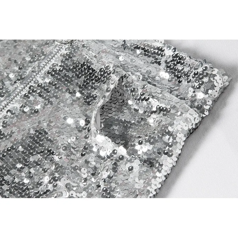 Sequin Zipped Shorts