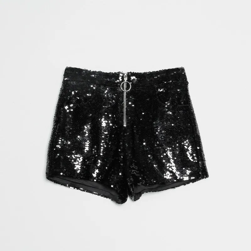 Sequin Zipped Shorts