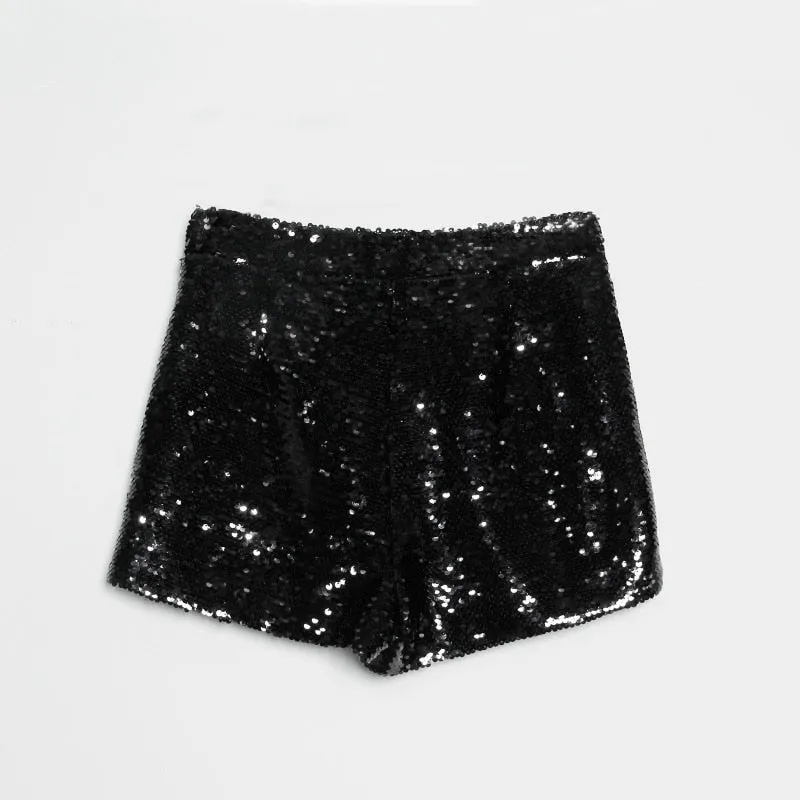 Sequin Zipped Shorts