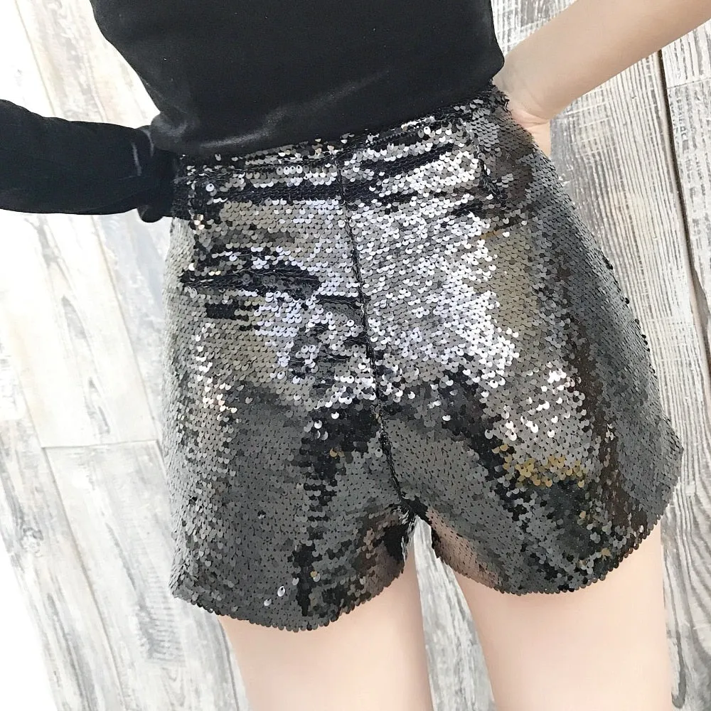 Sequin Zipped Shorts
