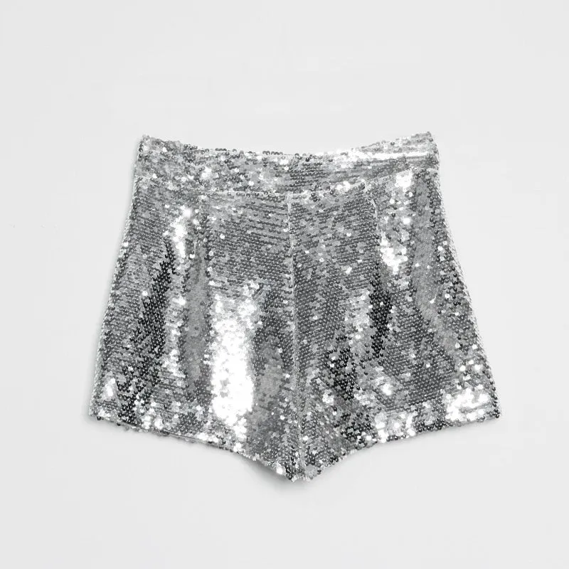 Sequin Zipped Shorts