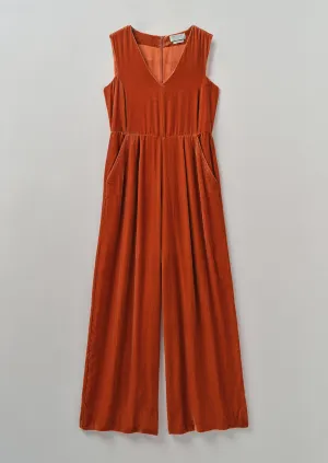 Silk Velvet Wide Leg Jumpsuit | Ballerina