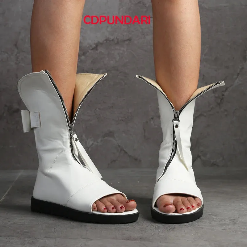 Sohiwoo NEW Black White Peep Toe Flat Platform Gladiator Sandals Women Summer Boots Ladies Casual Shoes Sandales Femmes Sandalias Mujer