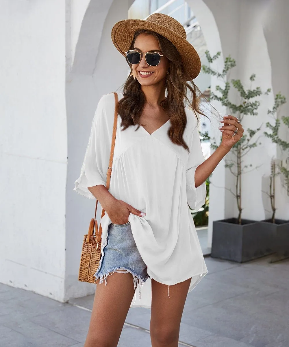 Solid Flowy Mini Dress
