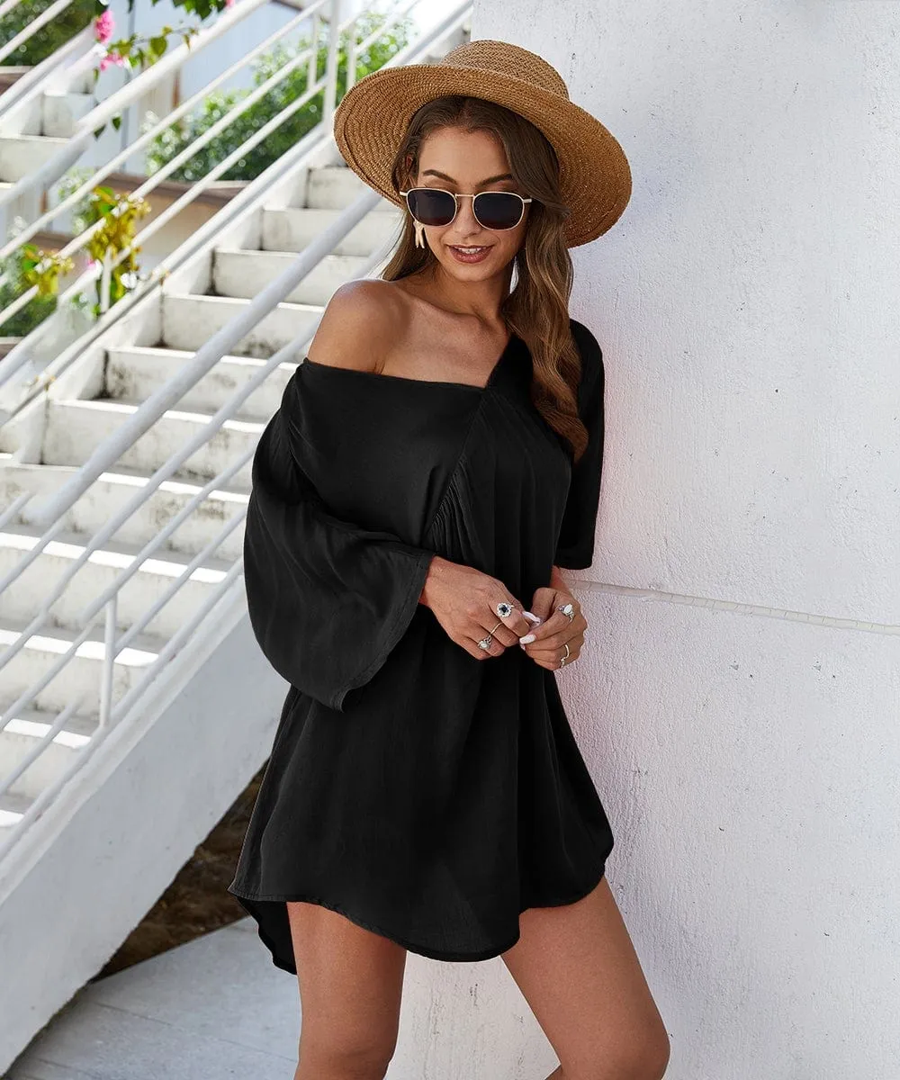 Solid Flowy Mini Dress