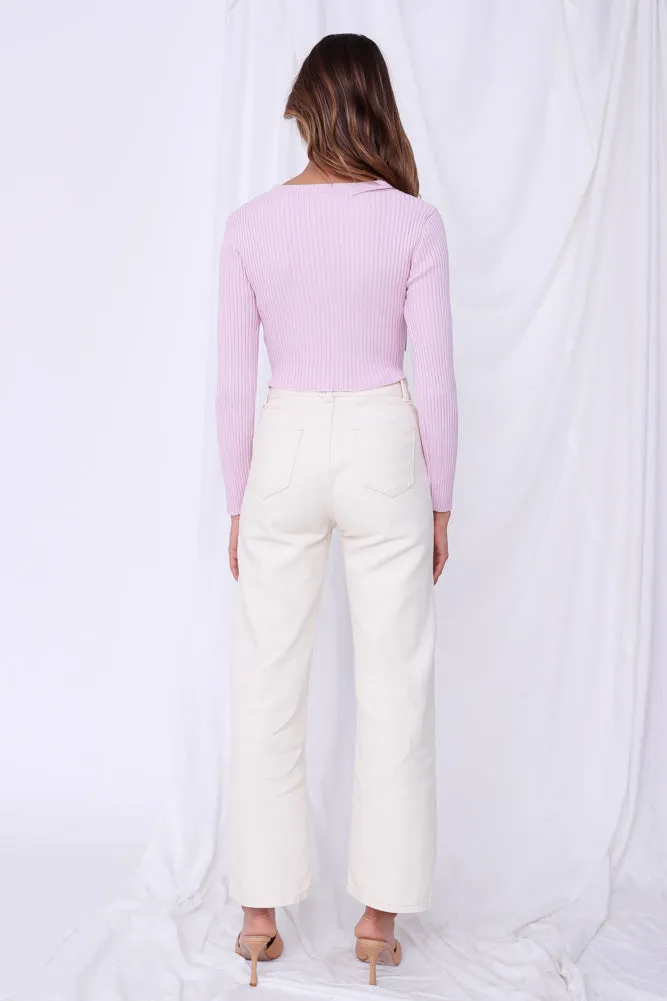 Spring Issue Knit Top Lilac