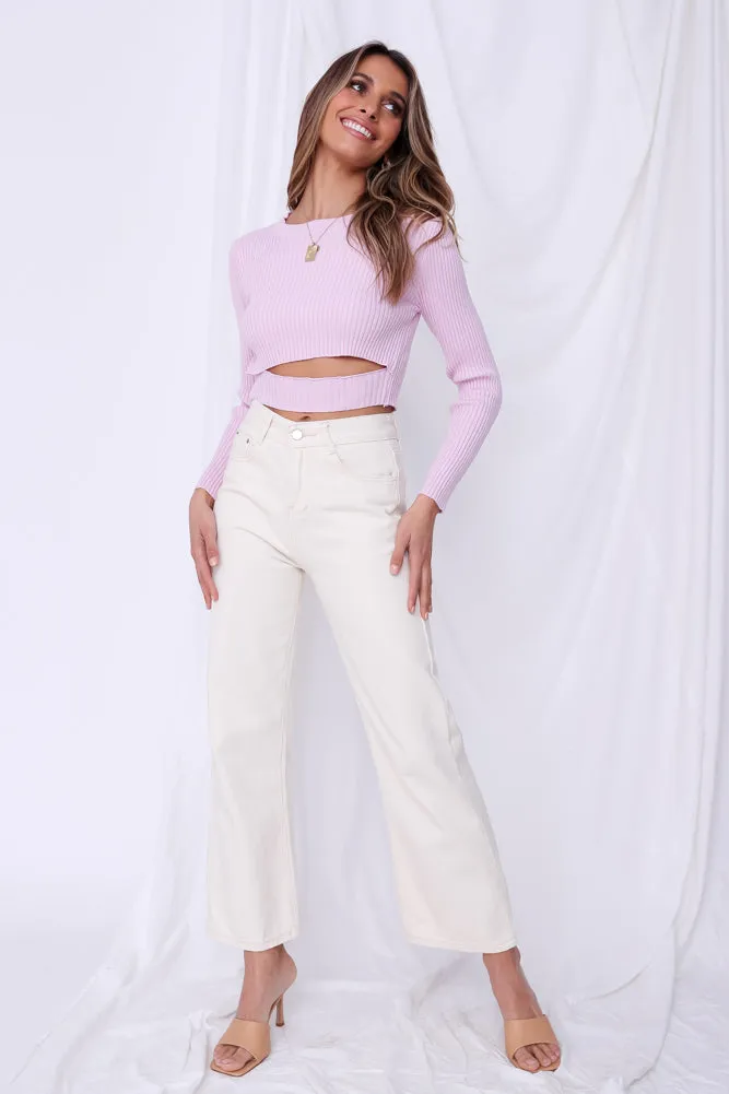 Spring Issue Knit Top Lilac
