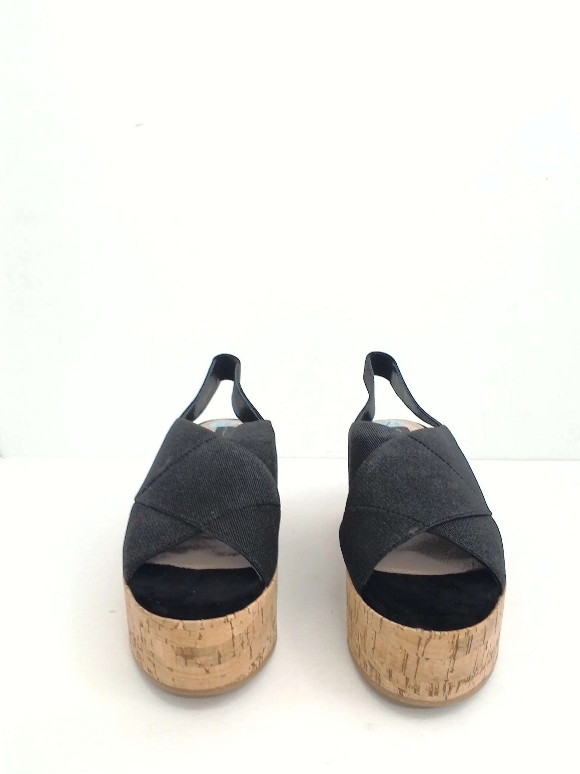 STEVEN By Steve Madden Women's Caly Wedge Platform Sandal Black Size 7.5 M