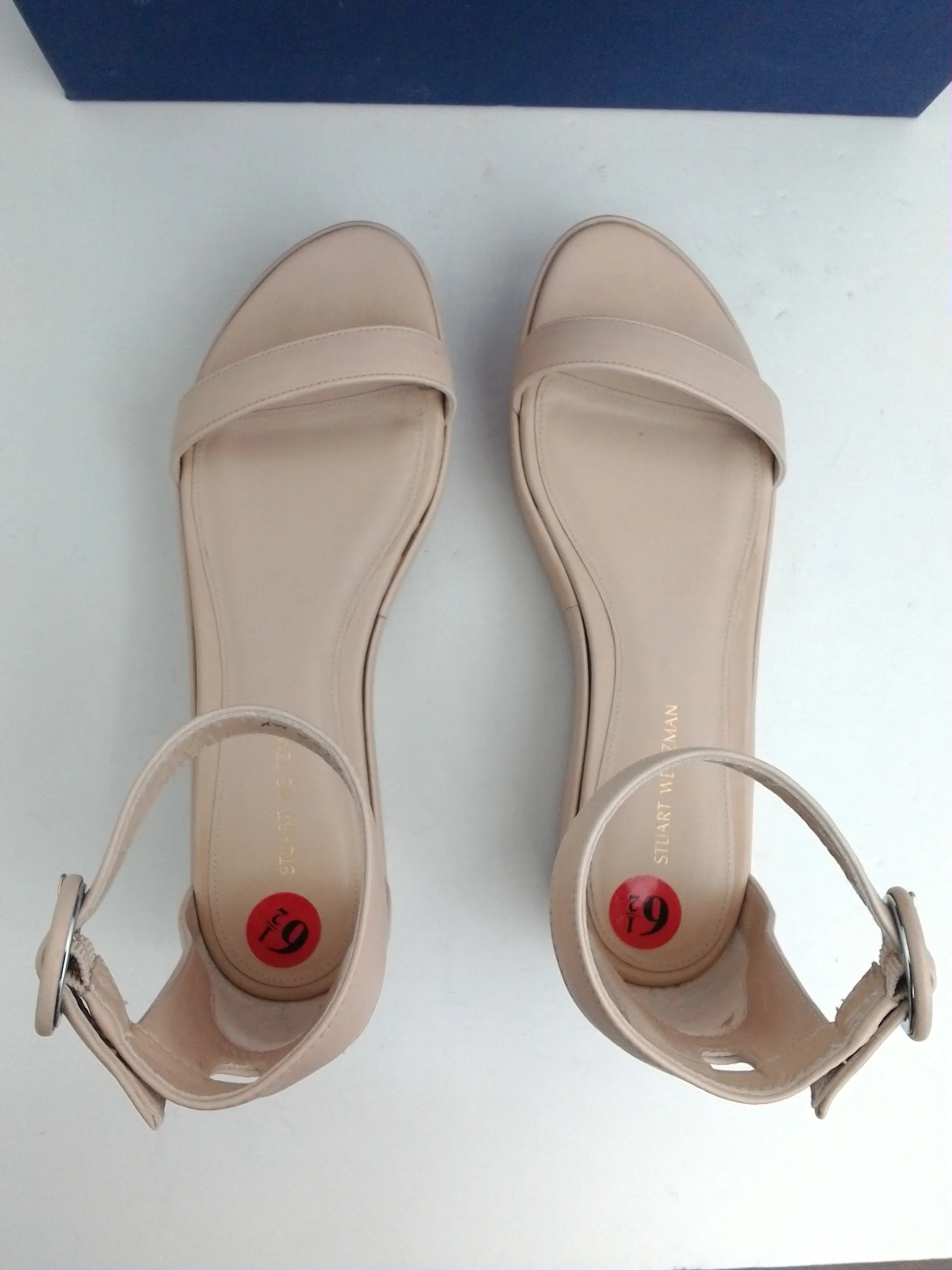 Stuart Weitzman Women's Capri Fawn Cush Nappa Nude Platform Sandal Size 6.5 M