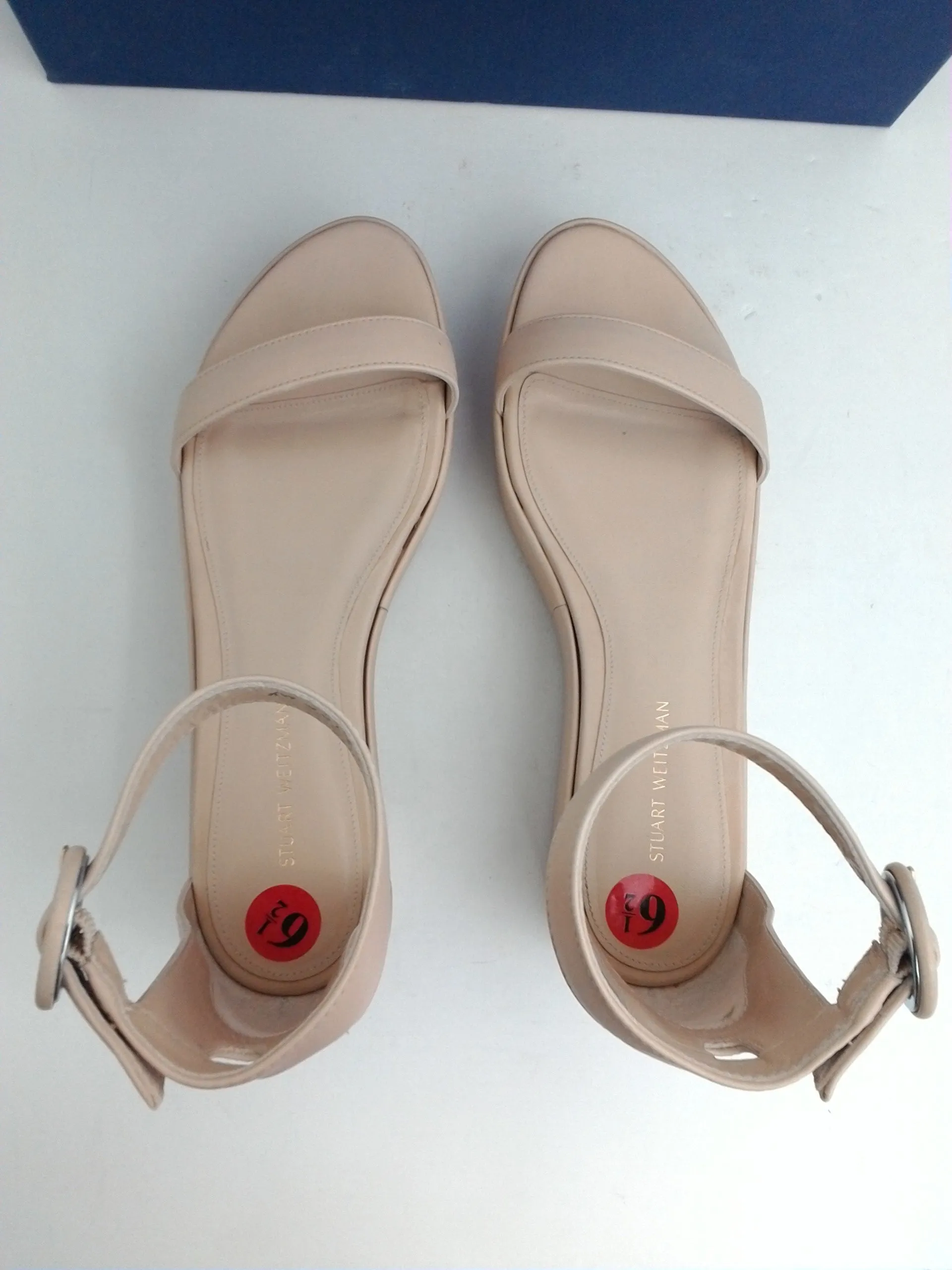 Stuart Weitzman Women's Capri Fawn Cush Nappa Nude Platform Sandal Size 6.5 M