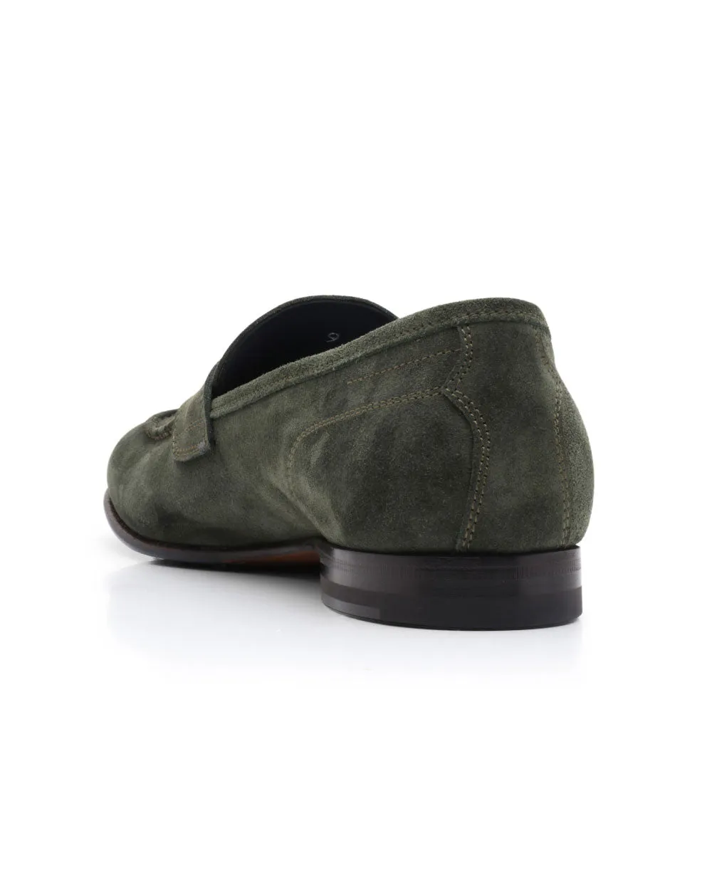 Suede Selva Agata Penny Loafer in Forest Green
