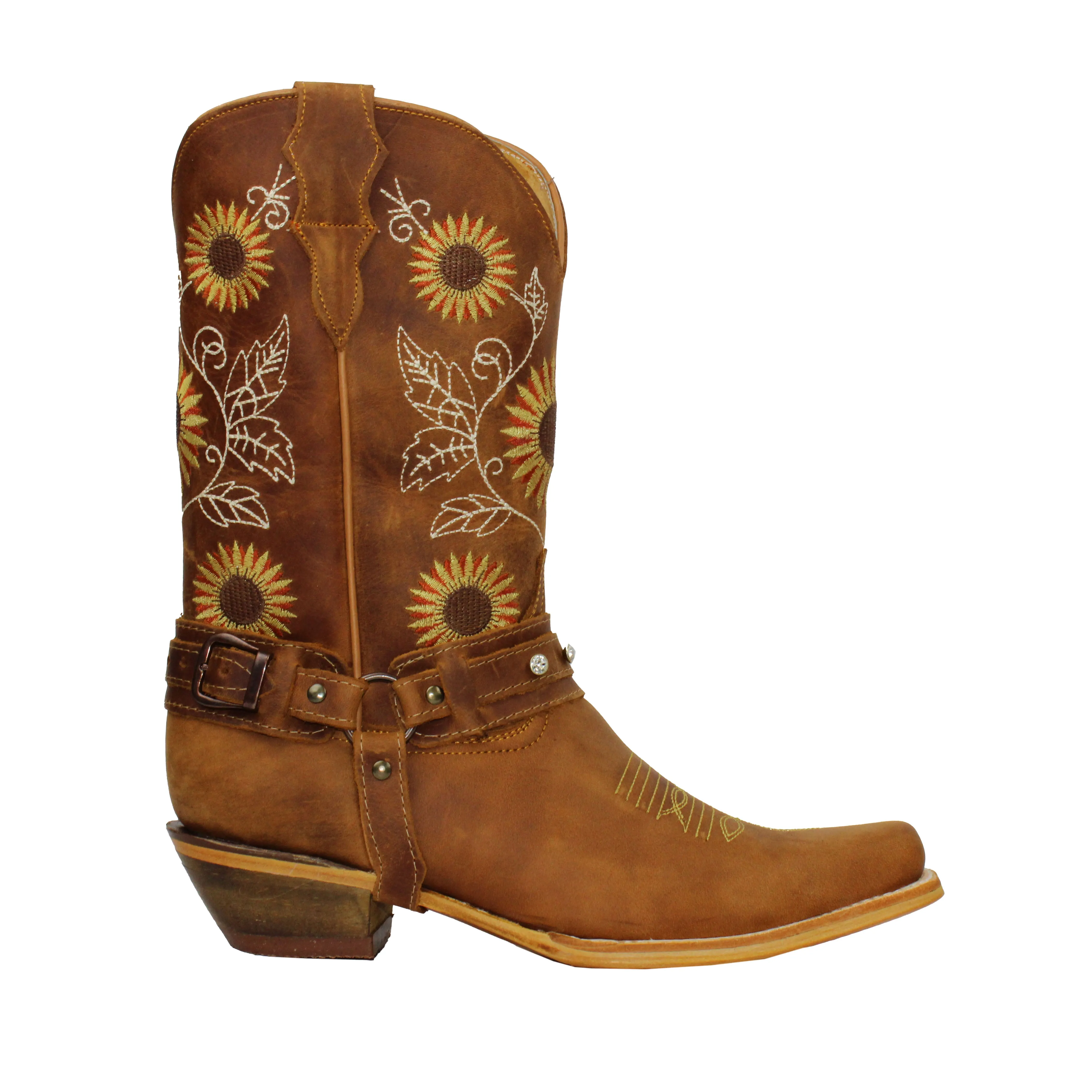 Sunflower Genuine Leather Western Cowgirl Boots Snip Toe Girasol Botas Vaqueras