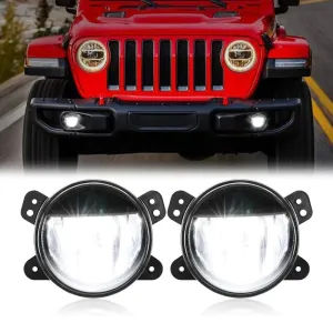 Suparee 4" Jeep LED Fog Lights for 2018  Wrangler Sahara Rubicon JL Gladiatior JT