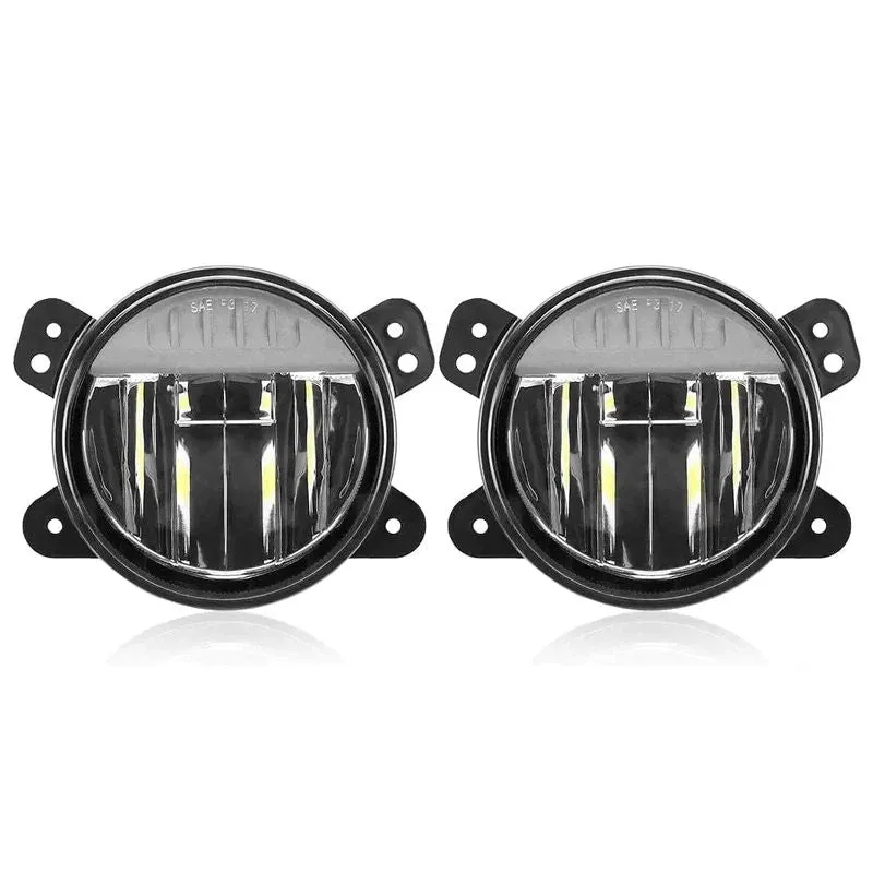 Suparee 4" Jeep LED Fog Lights for 2018  Wrangler Sahara Rubicon JL Gladiatior JT