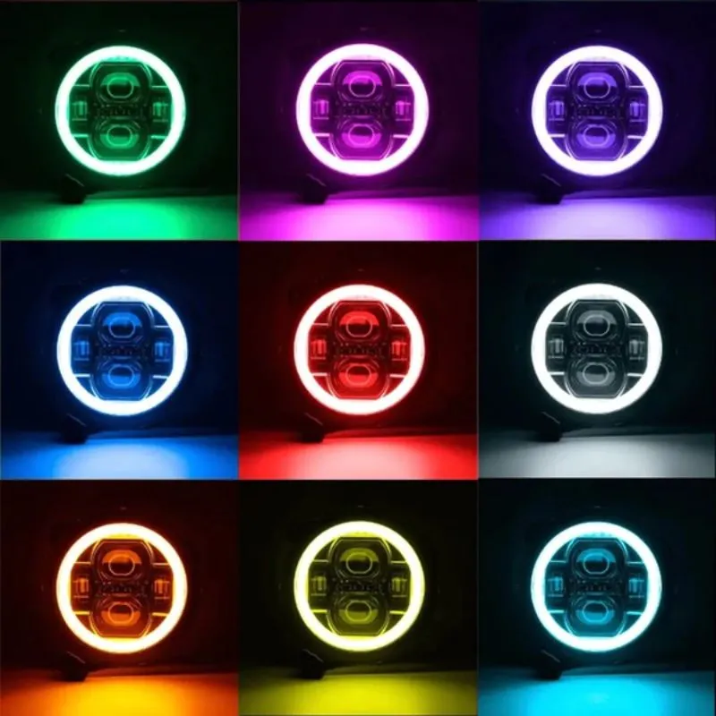 Suparee 9" Jeep LED Headlights with RGBW Halo for 2018  Wrangler JL JLU Gladiator JT