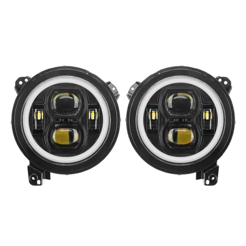 Suparee 9" Jeep LED Headlights with RGBW Halo for 2018  Wrangler JL JLU Gladiator JT