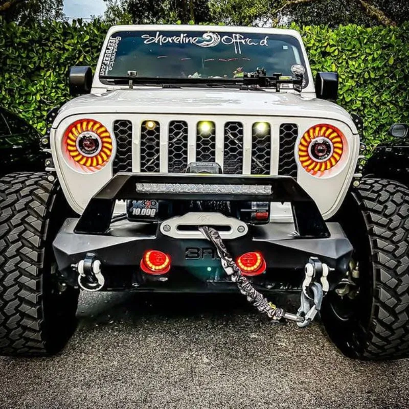Suparee 9" Jeep RGBW LED Headlights with 3D Lens for 2018  Wrangler JL & Gladiator JT