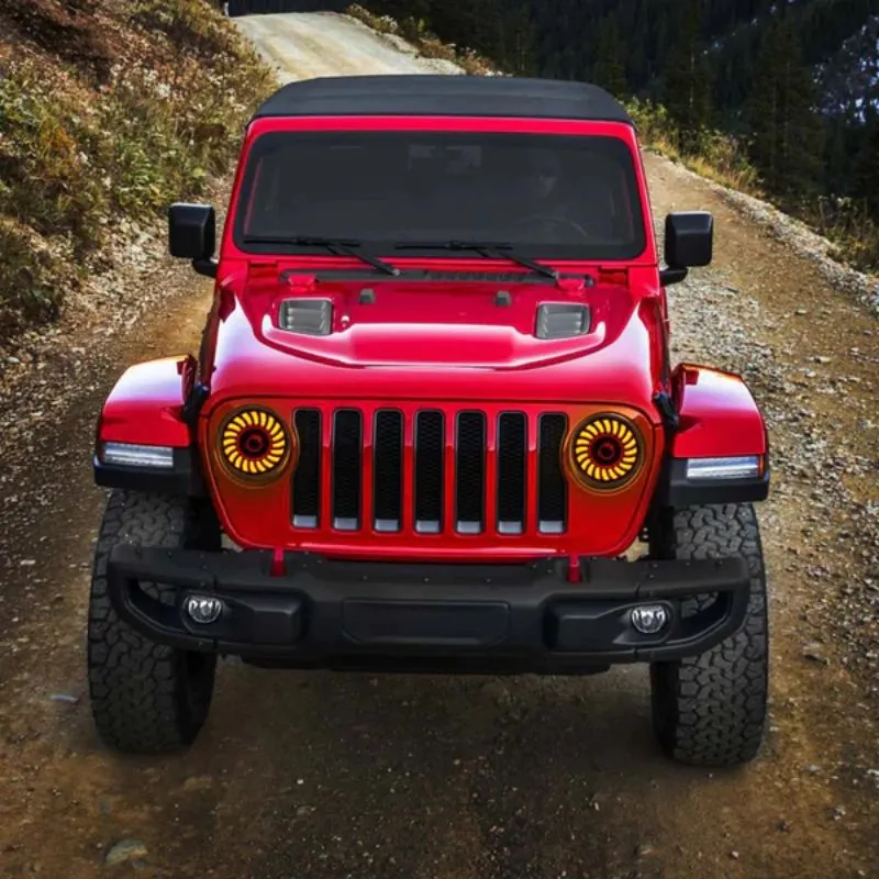 Suparee 9" Jeep RGBW LED Headlights with 3D Lens for 2018  Wrangler JL & Gladiator JT