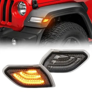 Suparee Jeep LED Side Marker Lights Front Fender for Wrangler JL & Gladiator JT