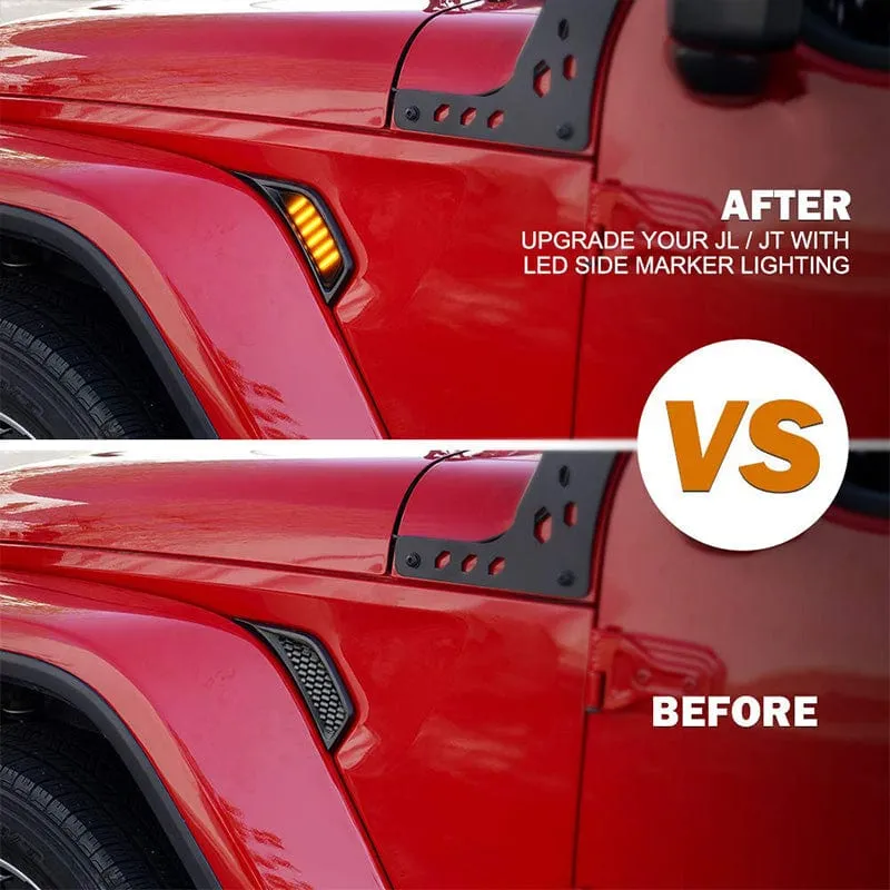 Suparee Jeep LED Side Marker Lights with Smoke Lens for 2018  Wrangler JL & Gladiator JT
