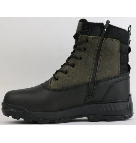 Taupe and Black High Ankle Men's Winter Boots