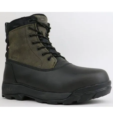 Taupe and Black High Ankle Men's Winter Boots