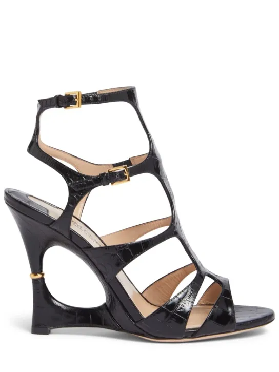 Tom Ford   105mm Paradis croc embossed sandals 