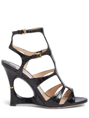 Tom Ford   105mm Paradis croc embossed sandals 