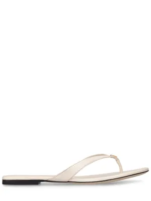Tory Burch   10mm Simple logo leather thong sandals 