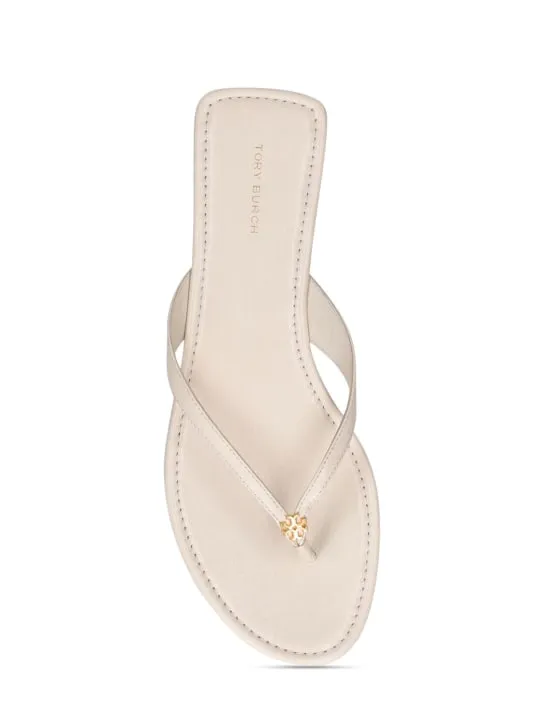 Tory Burch   10mm Simple logo leather thong sandals 
