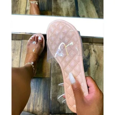 Transparent solid color sandals HPSD083