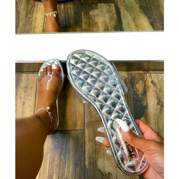 Transparent solid color sandals HPSD083