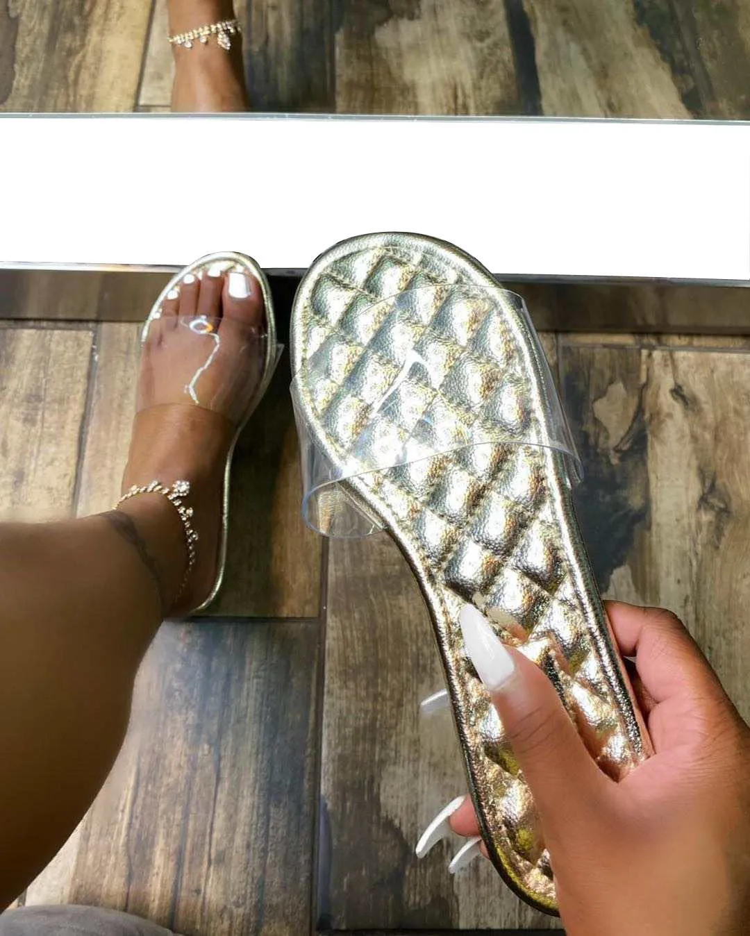 Transparent solid color sandals HPSD083