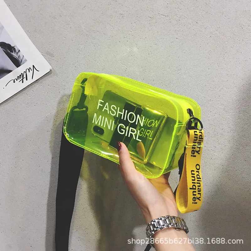 Transparent Square Fashion Trend Jelly Single Shoulder Diagonal Cross Bag
