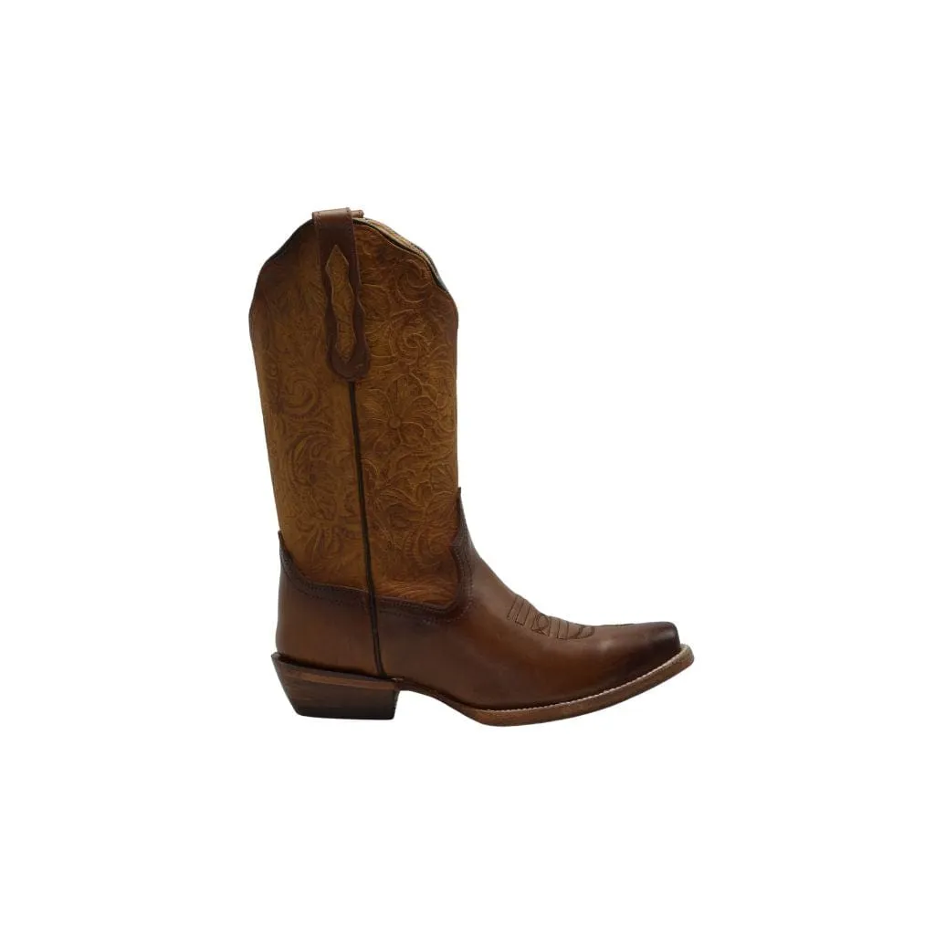 TT 301 Women Snip Toe Cowgirl Boots Honey Plain