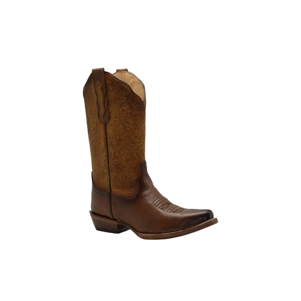 TT 301 Women Snip Toe Cowgirl Boots Honey Plain