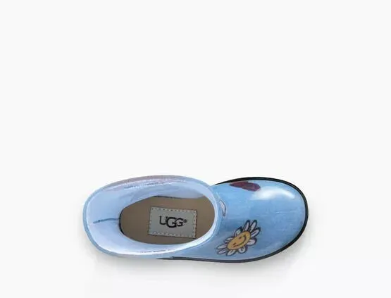 UGG Kids T Rahjee Patches Wellies Waterproof Rain Boot Boys Girls Size UK8 EU 26