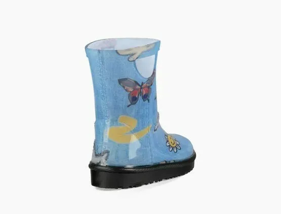 UGG Kids T Rahjee Patches Wellies Waterproof Rain Boot Boys Girls Size UK8 EU 26