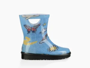 UGG Kids T Rahjee Patches Wellies Waterproof Rain Boot Boys Girls Size UK8 EU 26