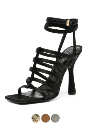 USS Shoes Amara Women's Thin High Heel Ankle Strap Sandals